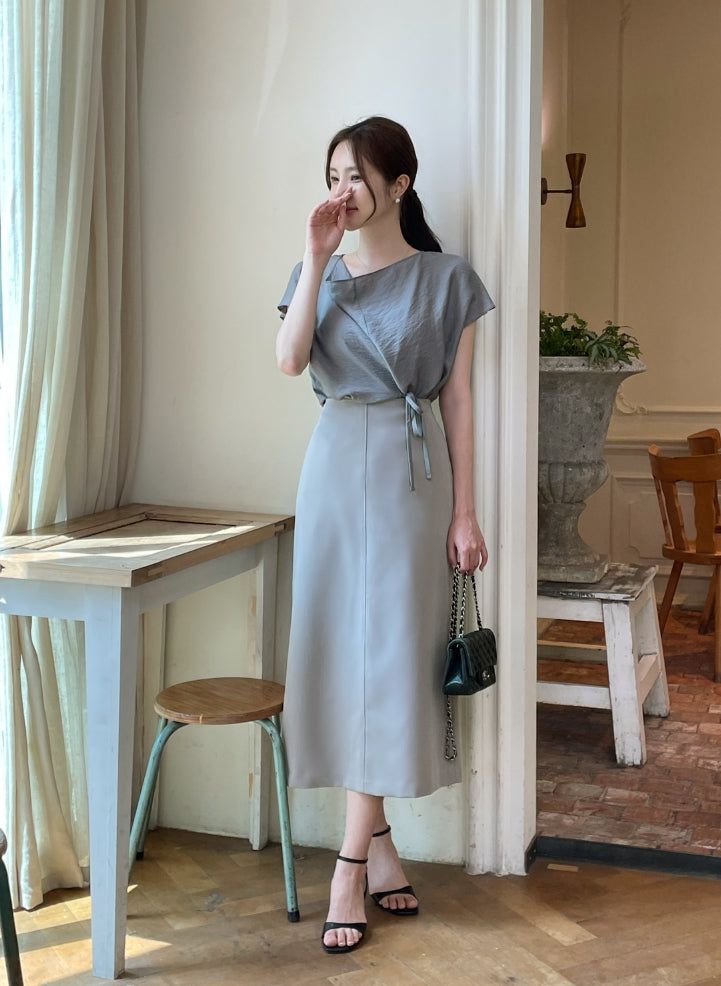 Soelin Basic Cutout Long Skirt