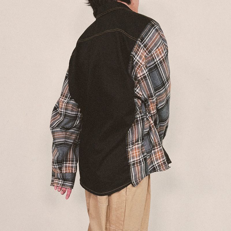 check block cotton shirt_black