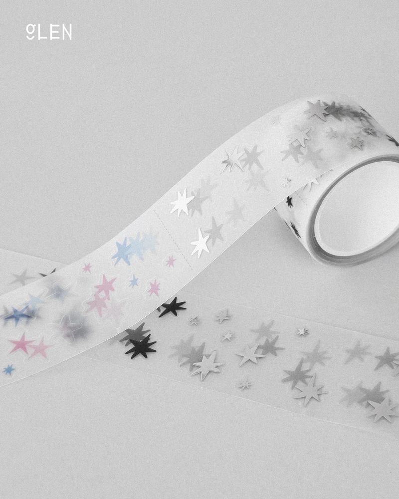 PET Silver Foil Afterimage Star Kiss Cut Tape