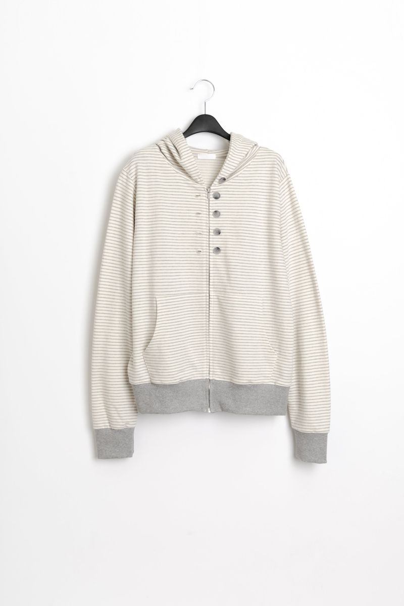 button twoway stripe hood zip-up(2colors)