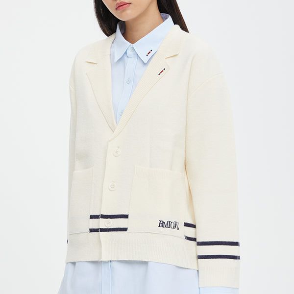 ROMANTIC CROWN（ロマンティッククラウン）の「NOTCHED LAPEL KNIT BLAZER_OATMEAL（Tops）」