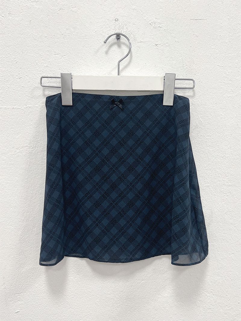CHECK CHIFFON MINI SKIRT (4C)