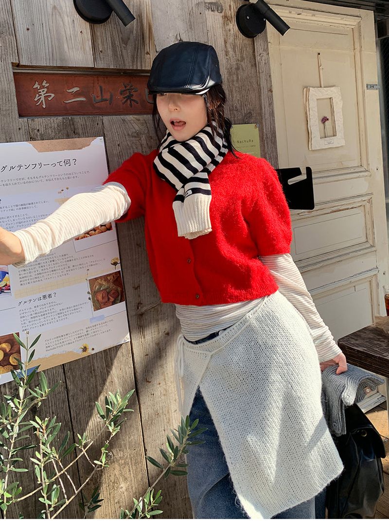 KNIT STRIPE MUFFLER (2C)