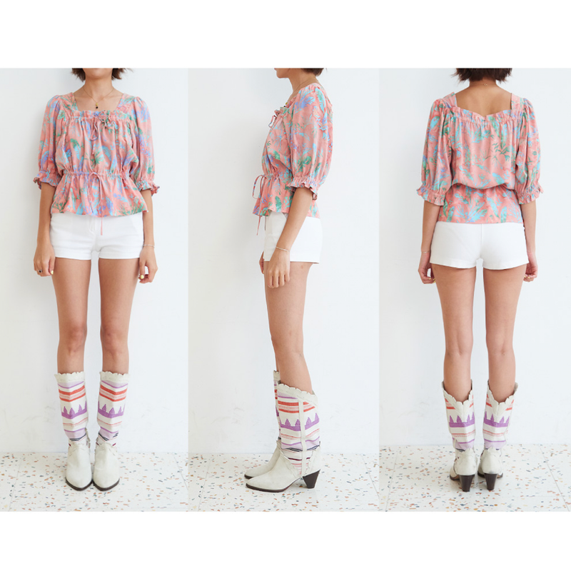[Banana Leaves Blouse] Pale Pink
