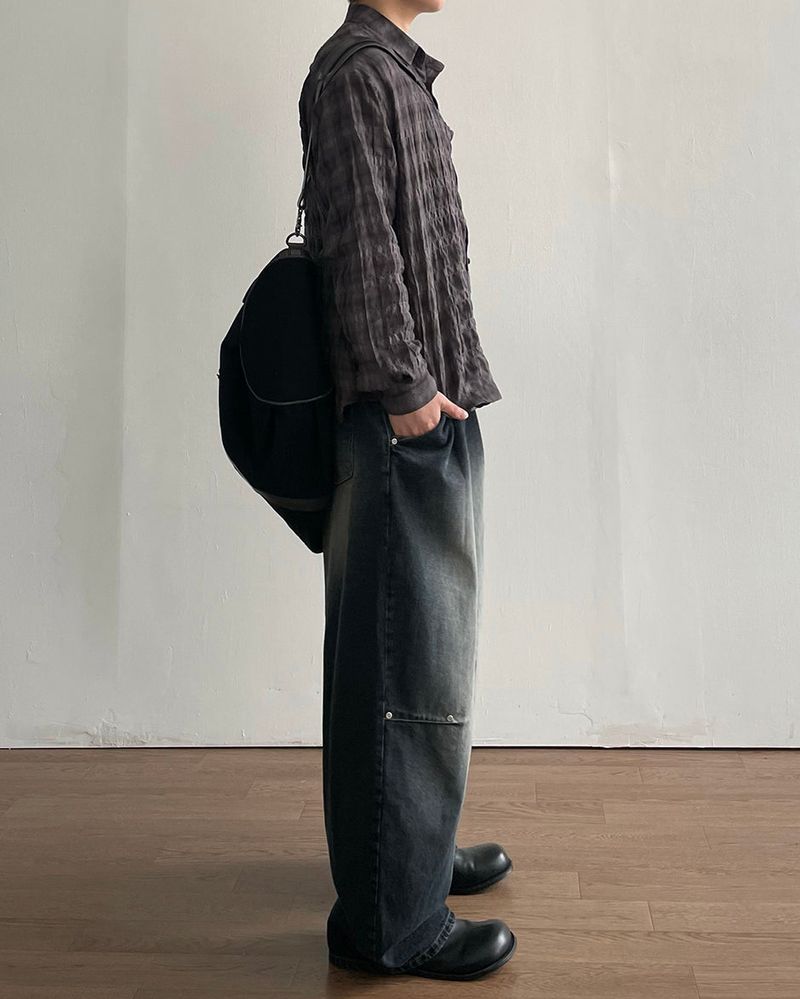 Dot Brush Denim Pants