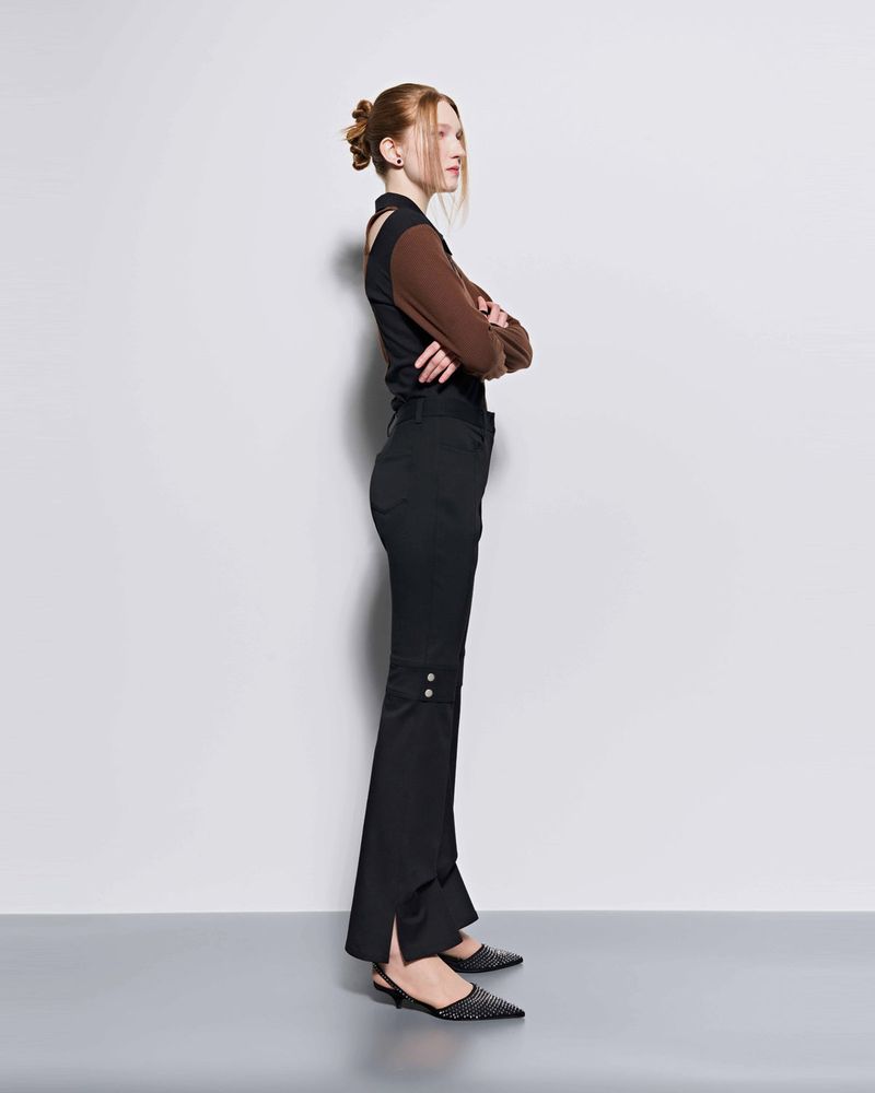 Pinched Slit Pants _ Black