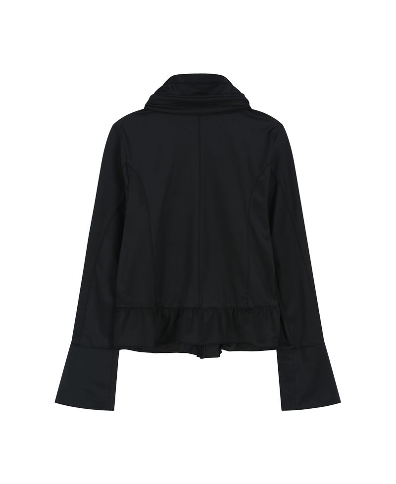 Ruffle Two Way zip-up - Black