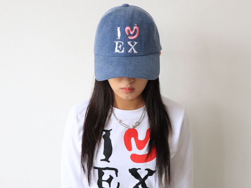I LOVE EX BALL CAP ( WASHING DENIM )