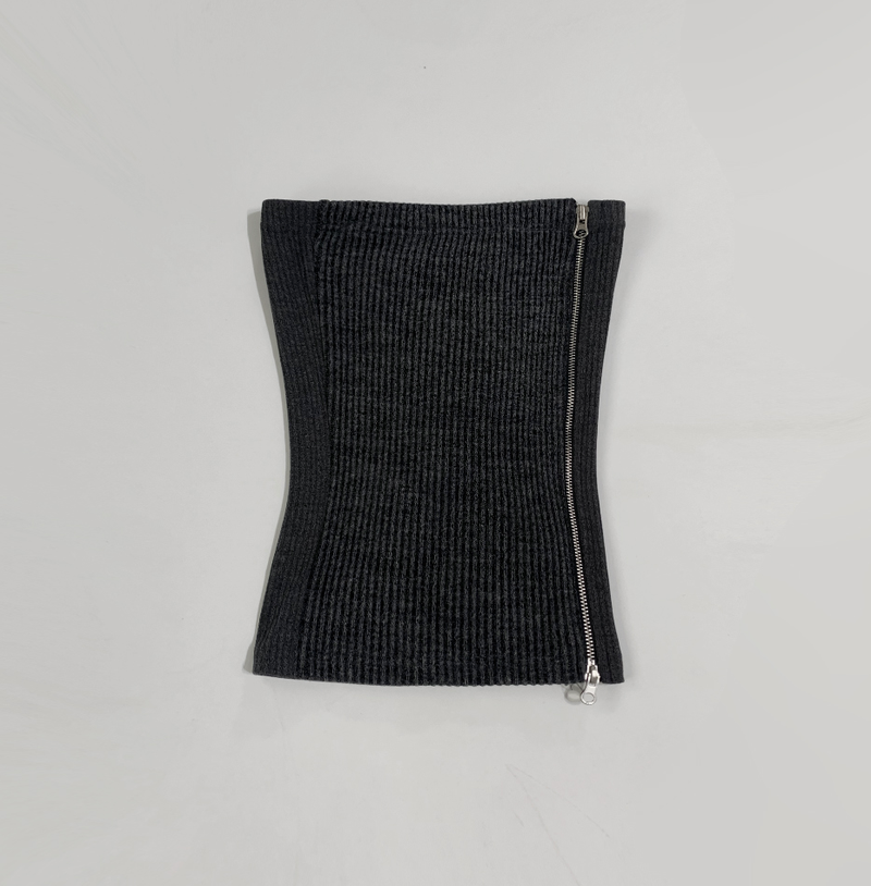 Doppen Zipper Tube Top (gray)