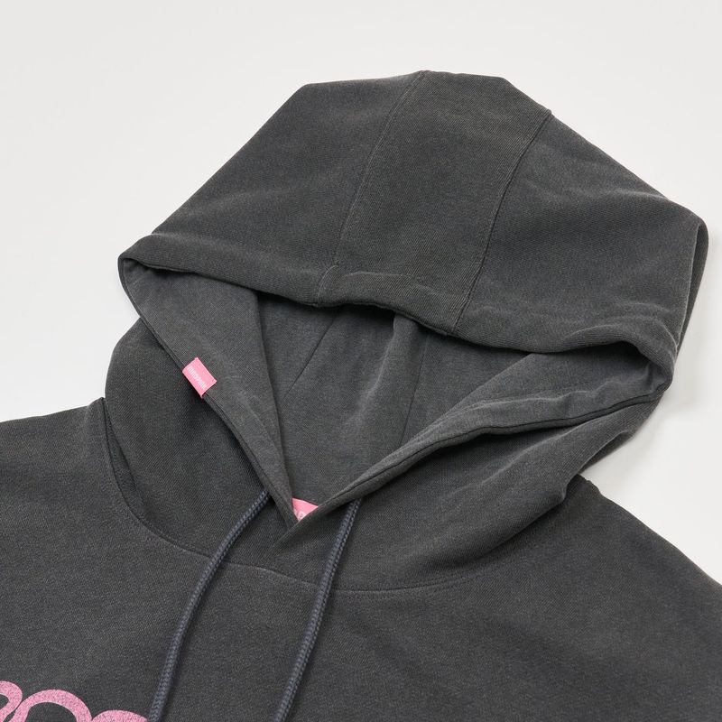 MEOW PRINTING HOOD T CHARCOAL