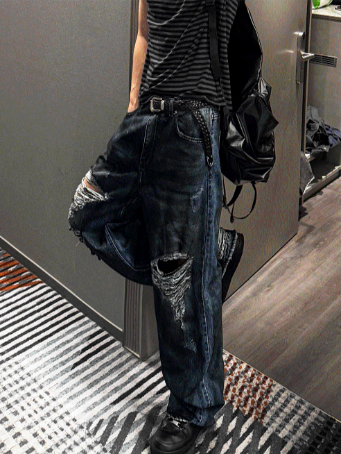 Summer Distressed Denim Pants