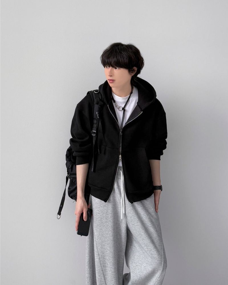 Bonded Crop Hood Zip-Up