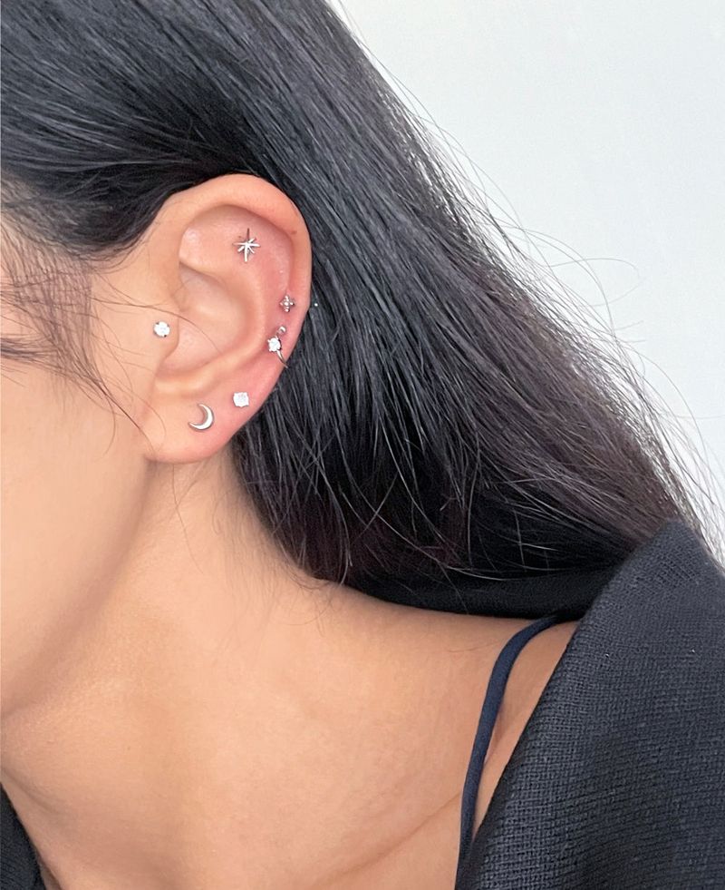 [5 set] moon twinkle piercing set