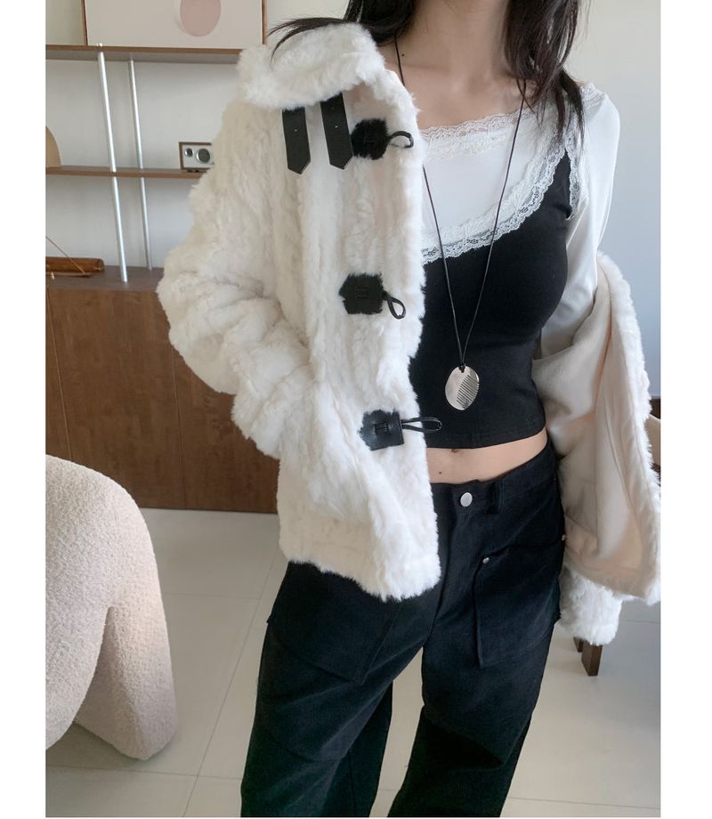 Coco Duffle High-Neck Short Fur Jacket