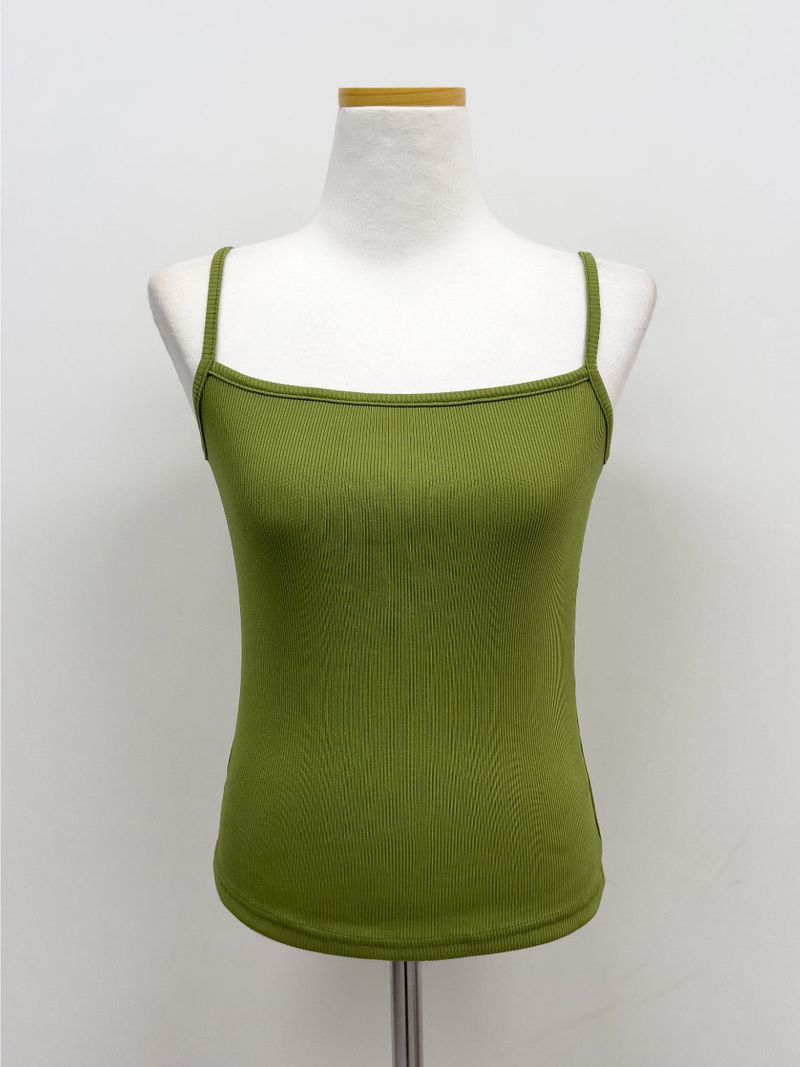 Boat Neck Square Ribbed Sleeveless