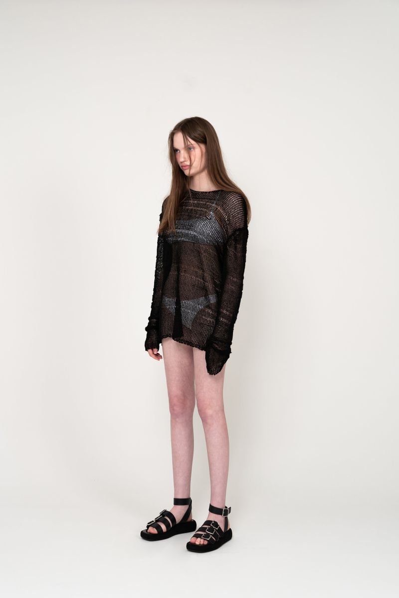 PULLOVER NET KNIT (BLACK)