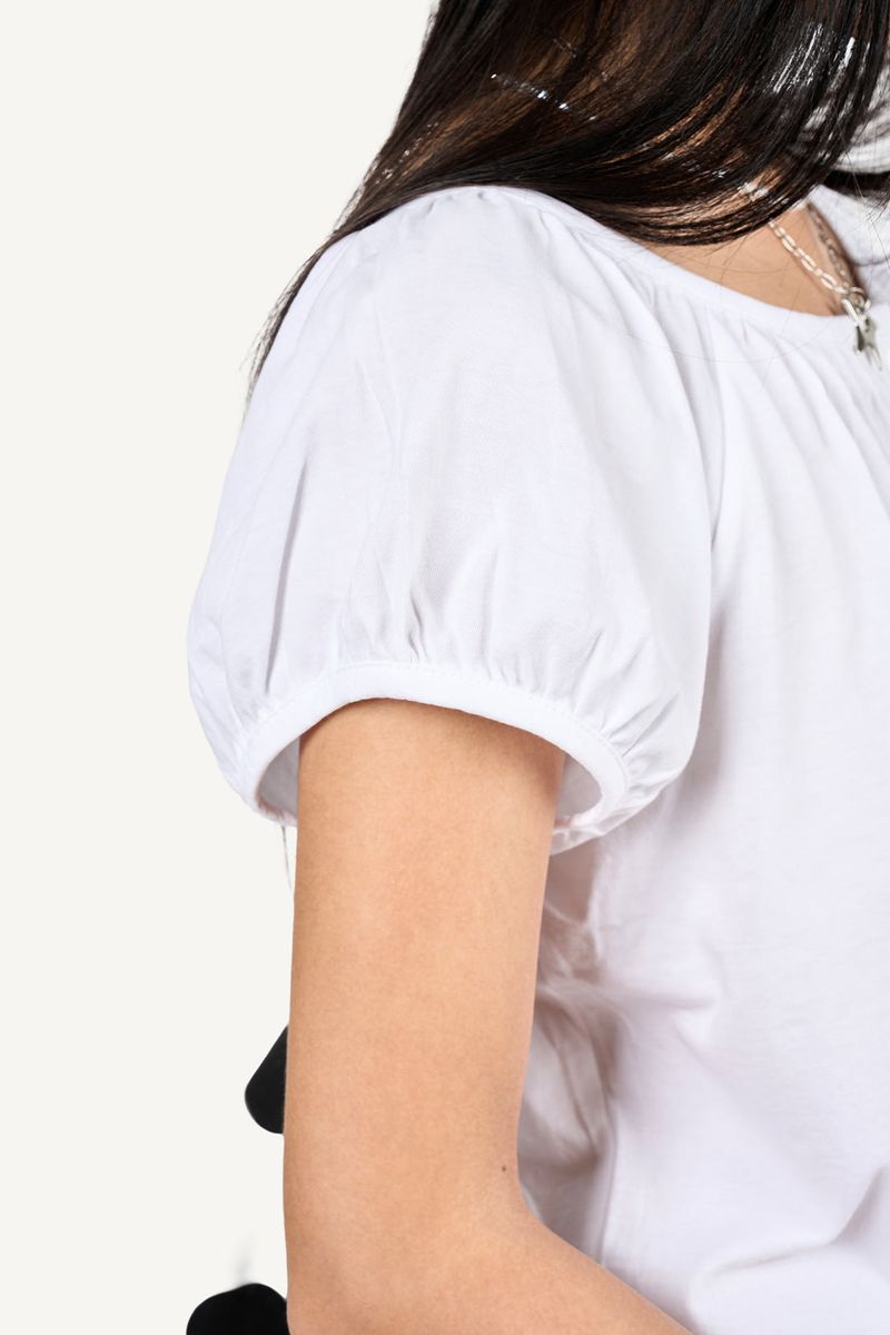 Shirred puff T-shirt