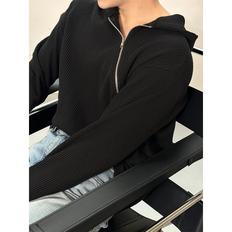 [Unisex] サイドジッパーフードニットスリーブ(3color)