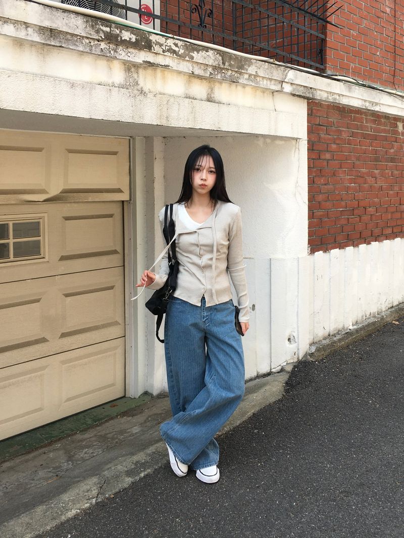 Kona Herringbone Stripe Wide Denim (3c)