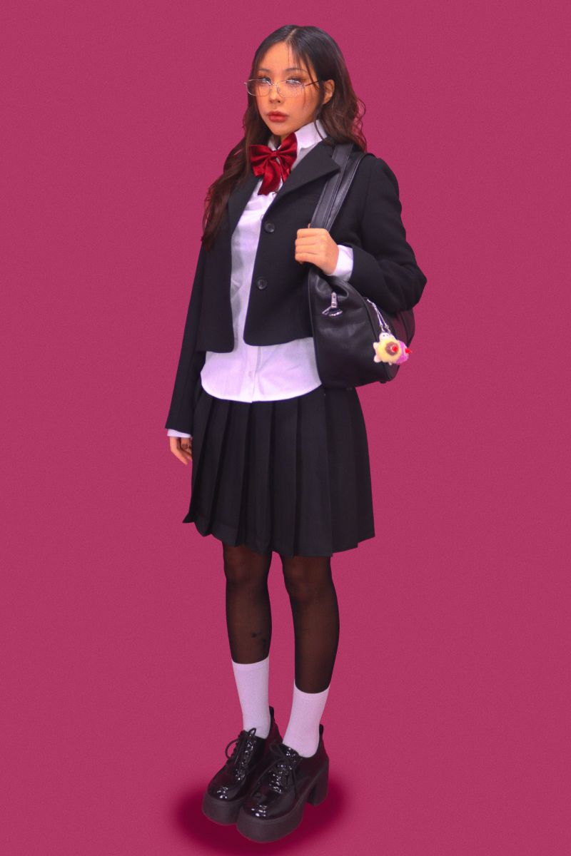 leather square school bag