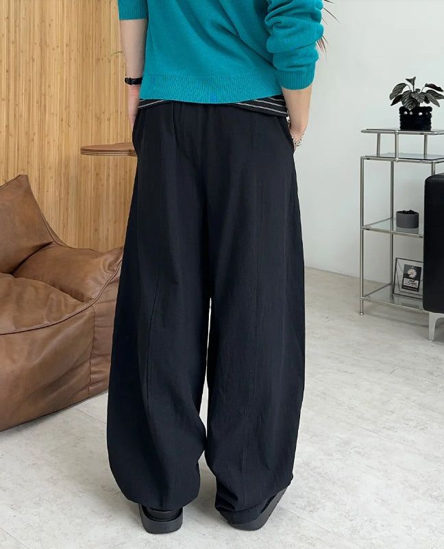 Diel Linen Pintuck Banding Pants