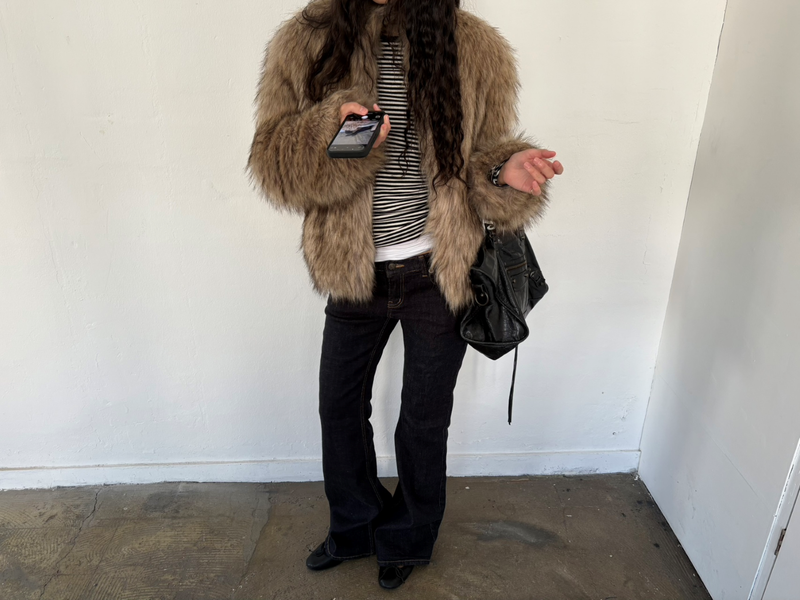 Clef hairy fur jacket