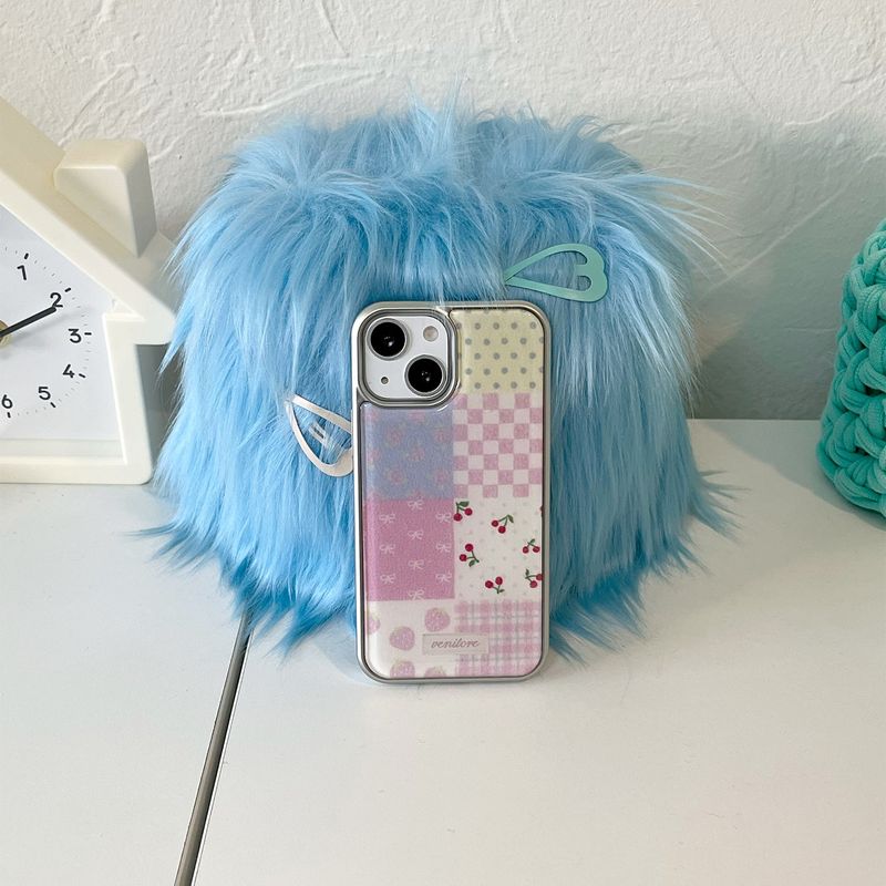 [MADE][Glass Silver Bumper Case]  Knit Patchwork Case ⋆ small patch