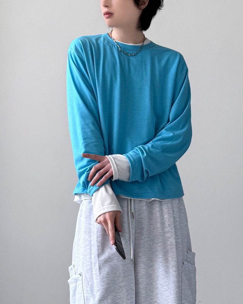 [1+1] Crop Layered Long Sleeve