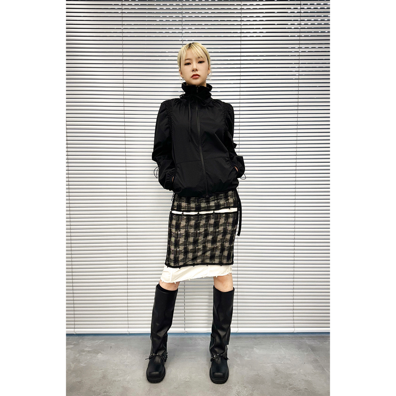 3 LAYERS CHECK SKIRT