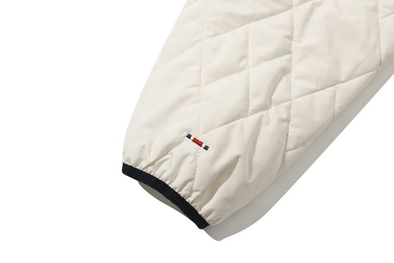 RIBBON TIE QUILTING JACKET_OATMEAL