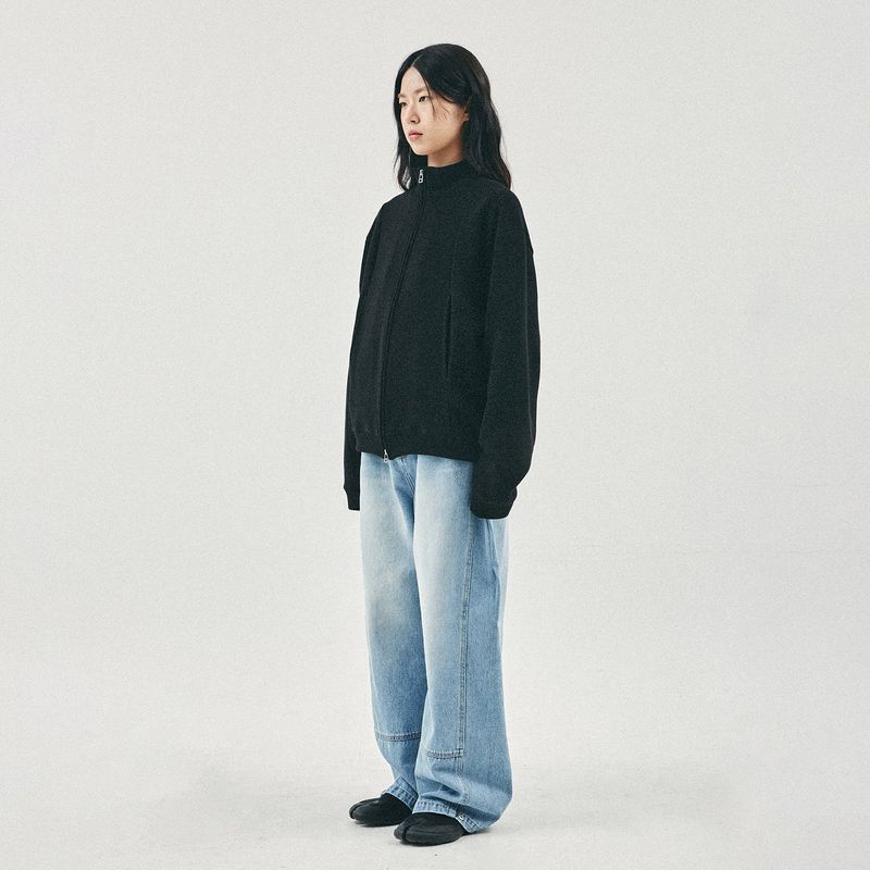 Fickle 2-WAY full zip-up / Black