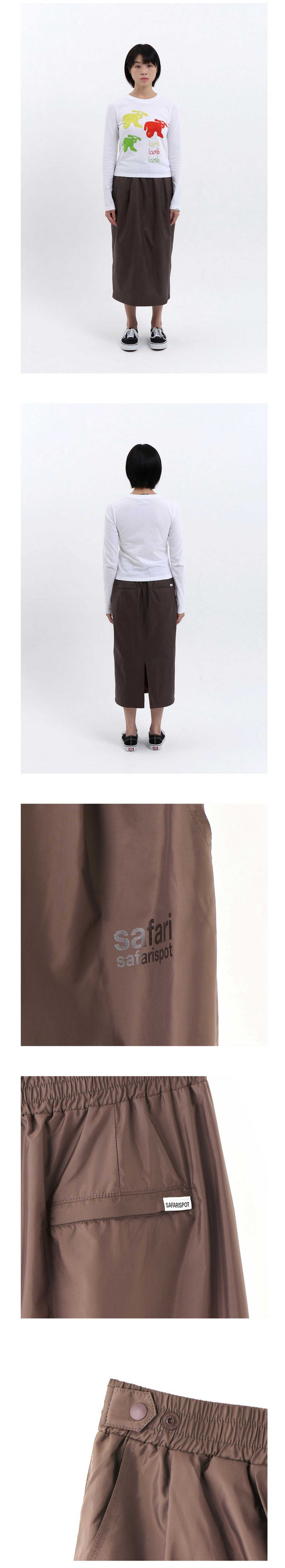 BASIC SAFARI POLY SKIRT (BROWN)