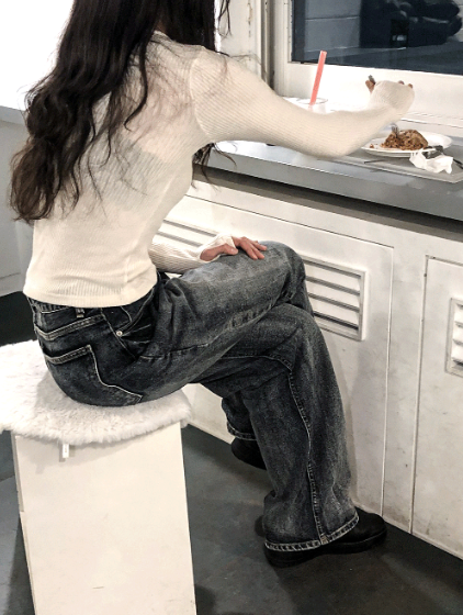haru brush denim pants
