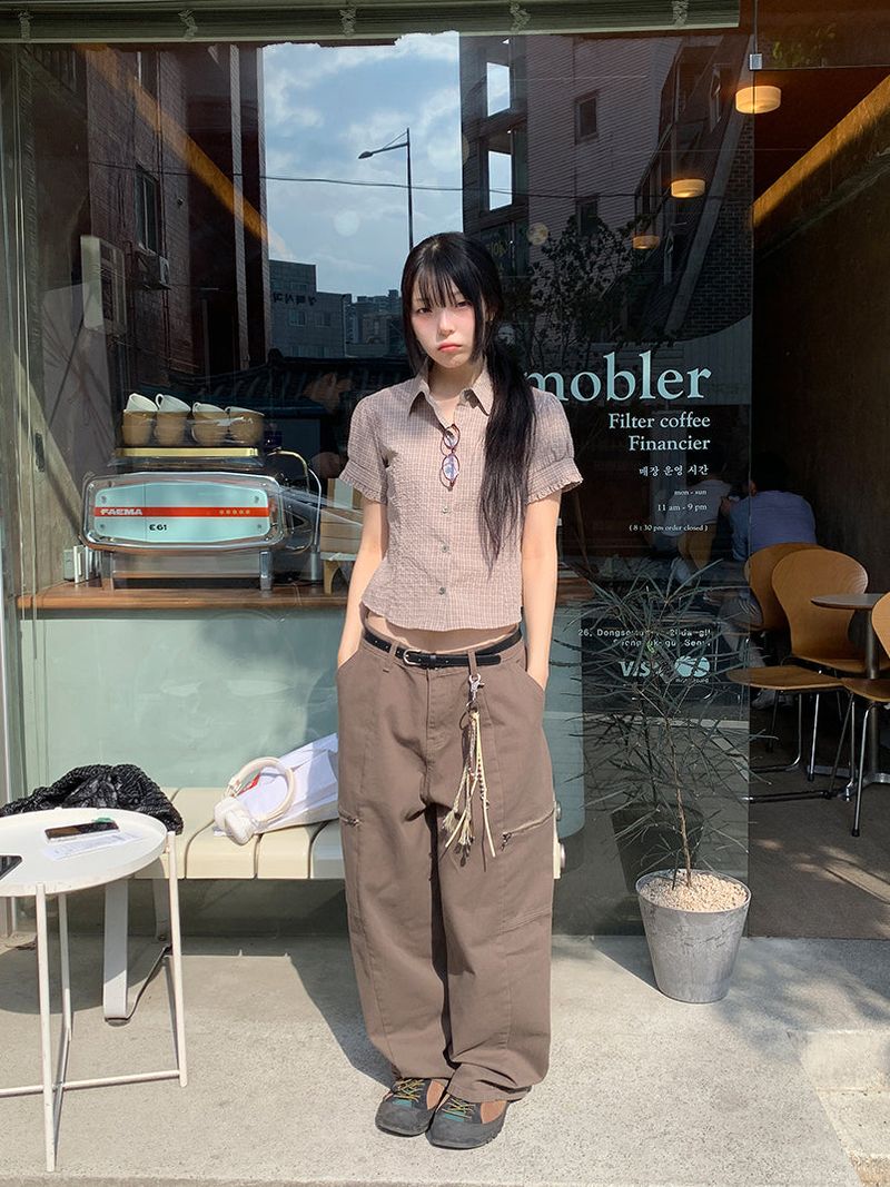ZIPPER WIDE TROUSER PANTS (3C)
