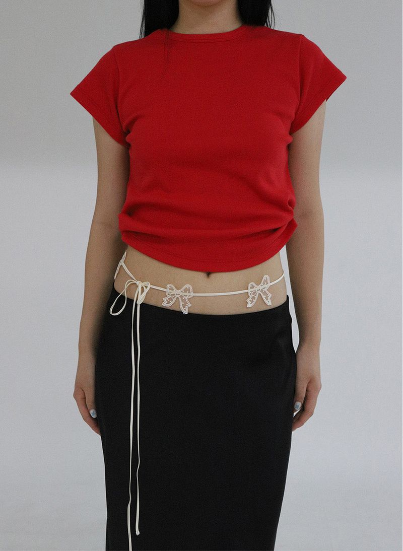 [MADE] Capsule02 Needle Work Ribbon Belt Strap _  Ivory