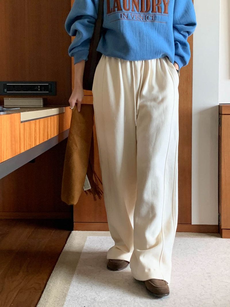 [Wool fleece] Eggdon string two-way pants