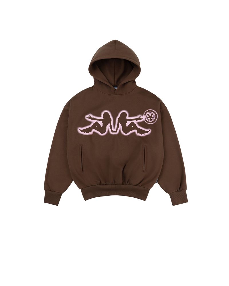 DirtyCoins（ダーティーコインズ）の「DirtyCoins Double Trouble Oversized Hoodie Brown（Tops）」