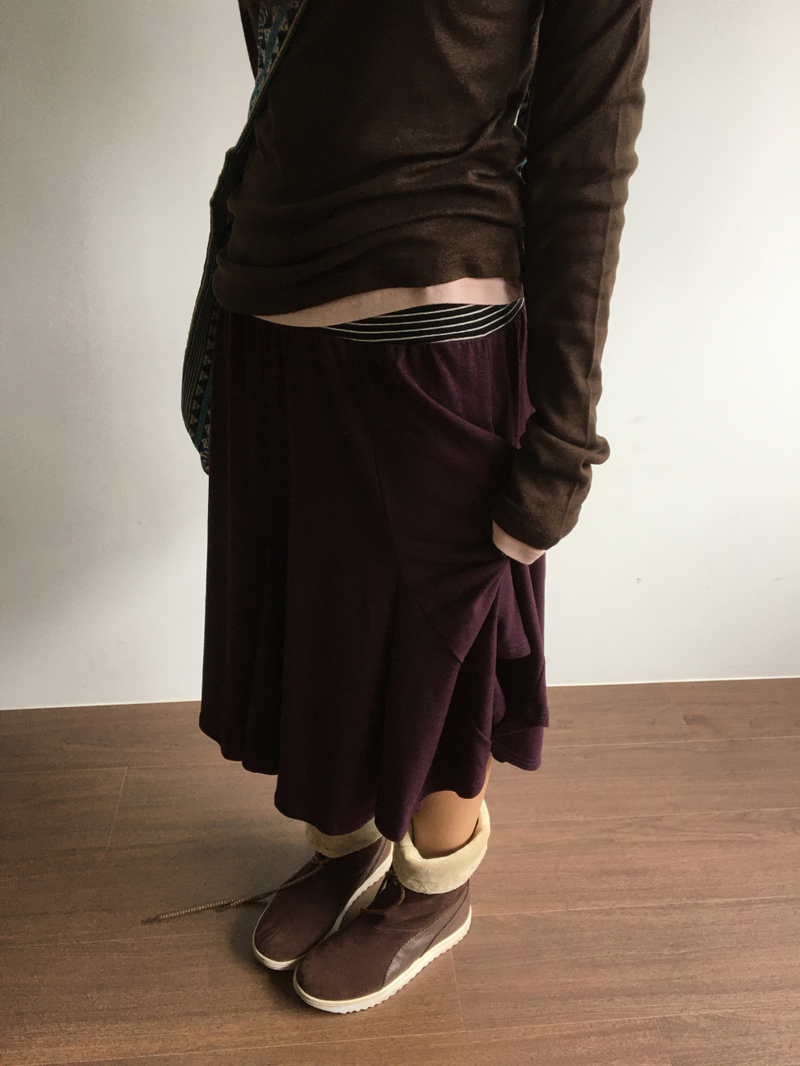 Rosé banding cutout skirt (3color)