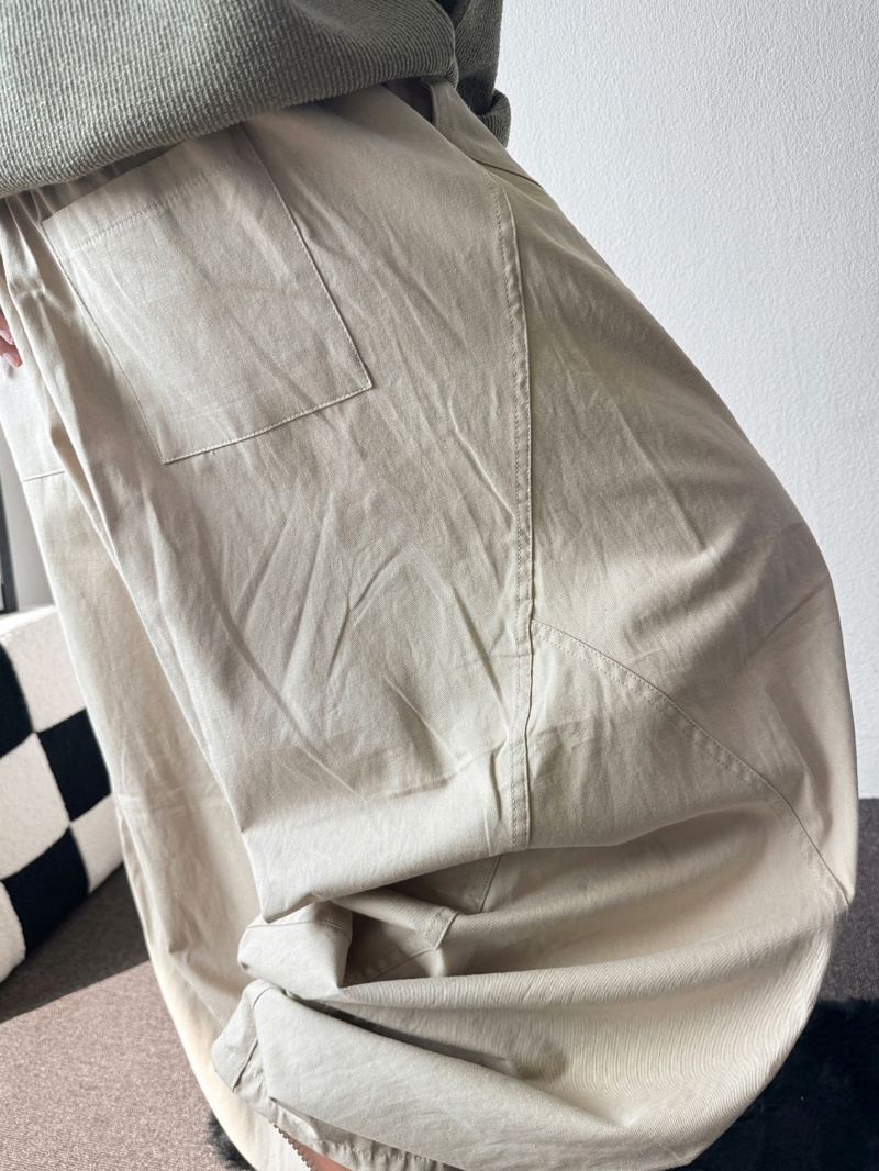 Hita Balloon Curve Cotton Long Pants 3 Color 