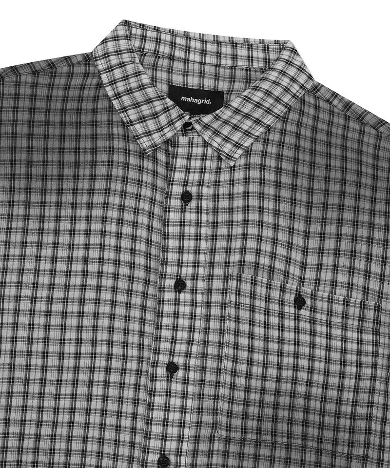 SPRAY DYEING CHECK CROP SHIRT