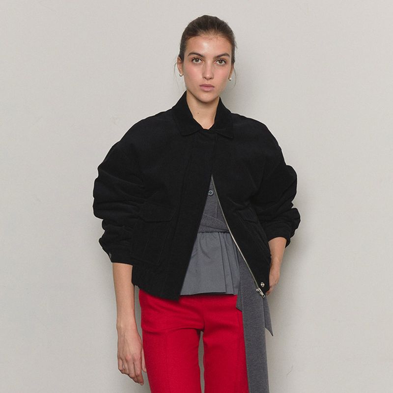 SSOKIN（ソキン）の「Corduroy Bomber Jacket _ Black（Jackets/Outerwear）」