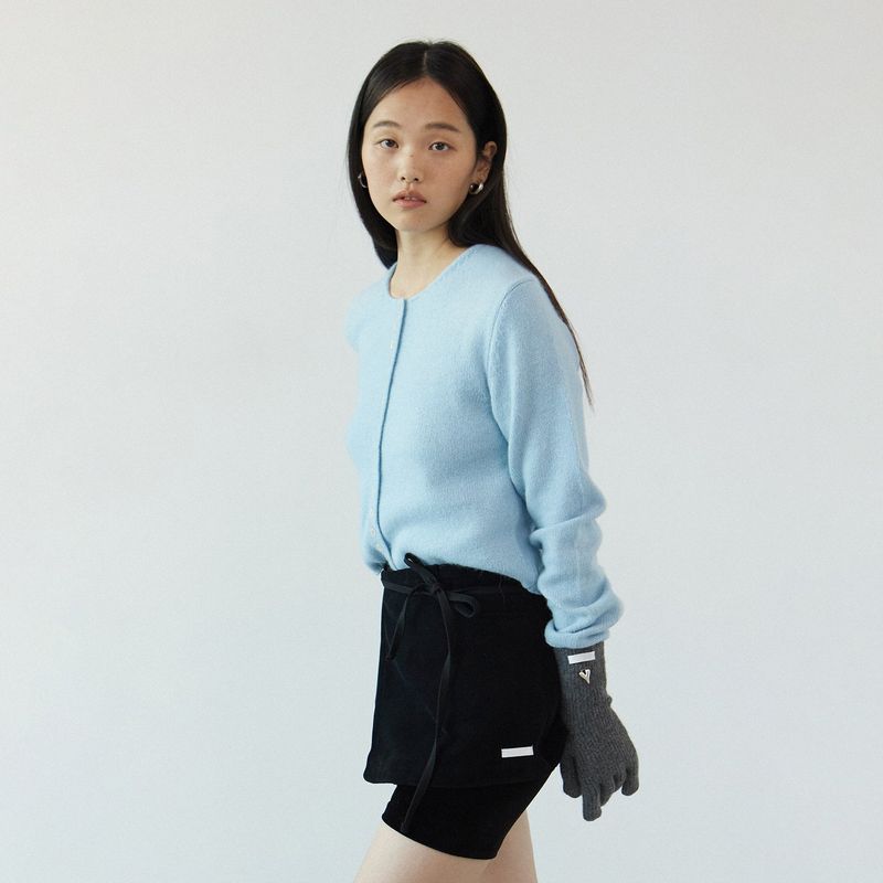 Micro short wrap skirt_black