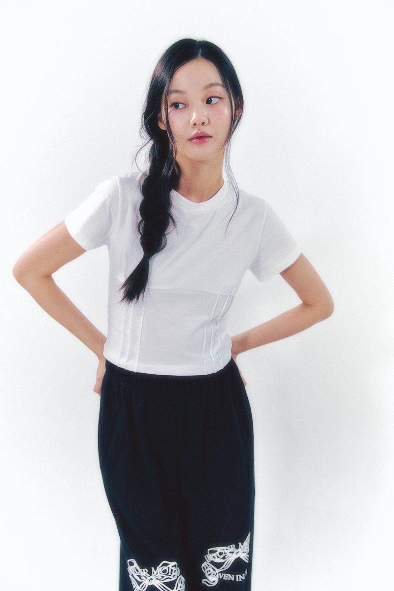 Knee Point Ribbon Jogger Pants Black