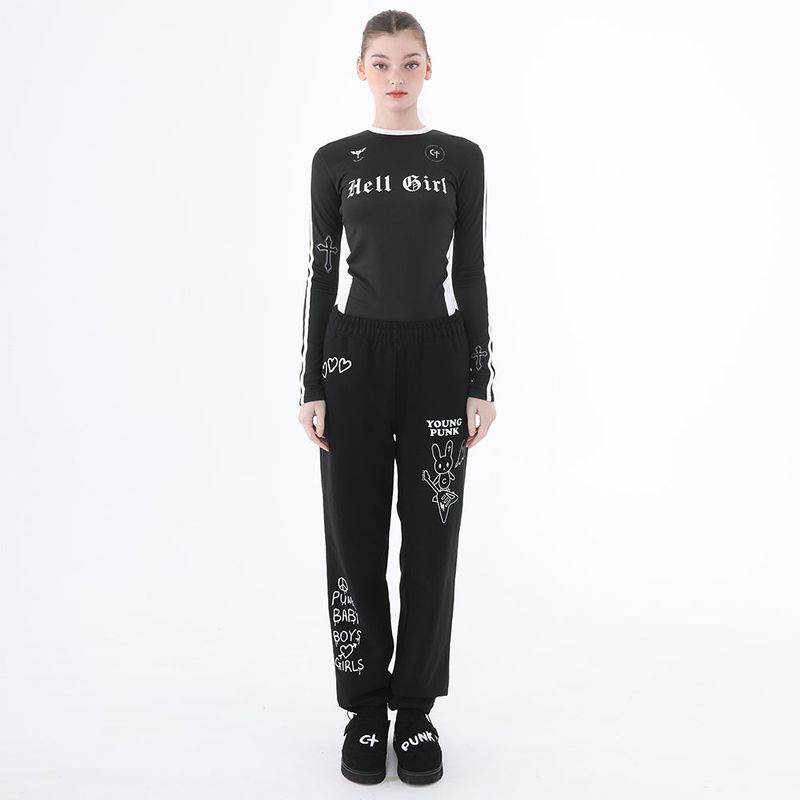 1 1 rabbit jogger pants - BLACK