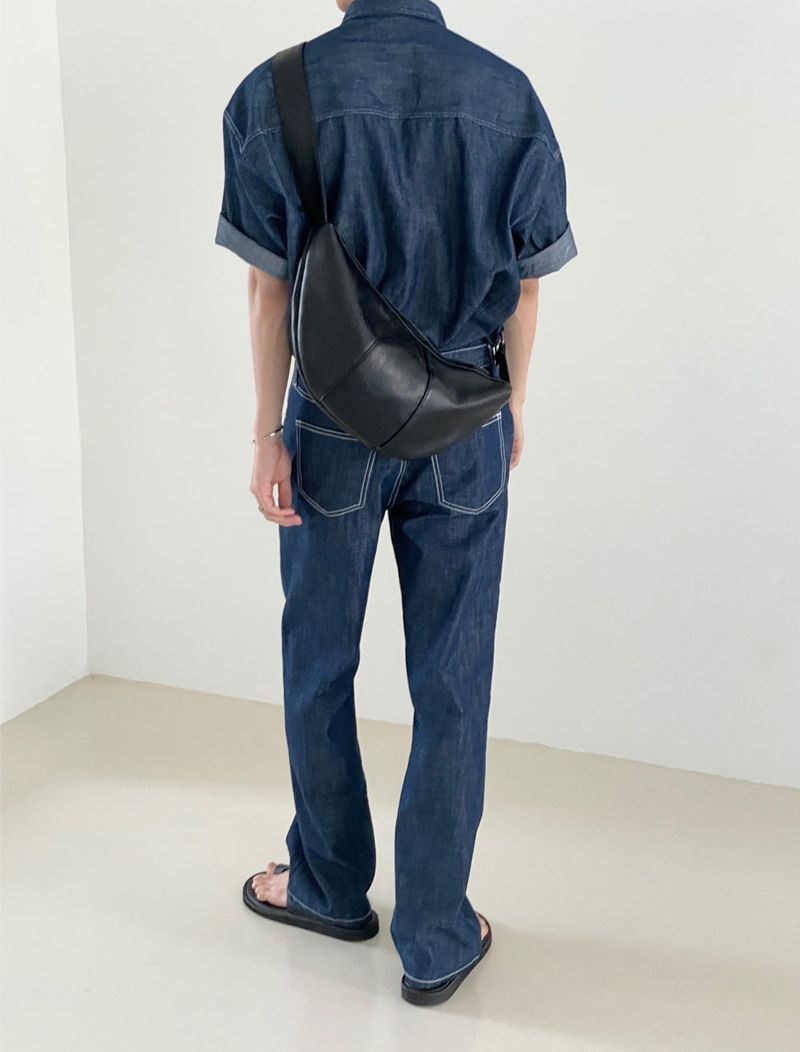 Modern denim set up half shirts