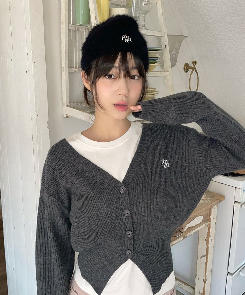 LOGO STITCH ANGORA BEANIE