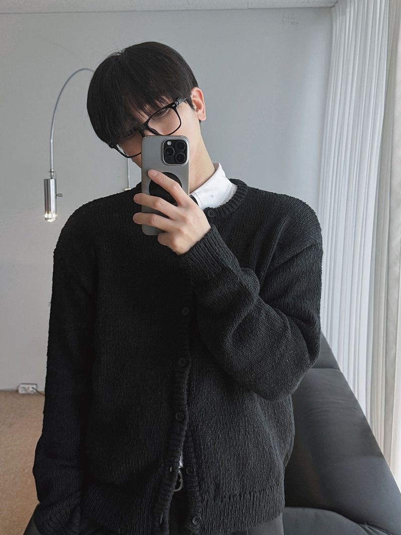 ASCLO Heavy Crop Knit Cardigan (3color)