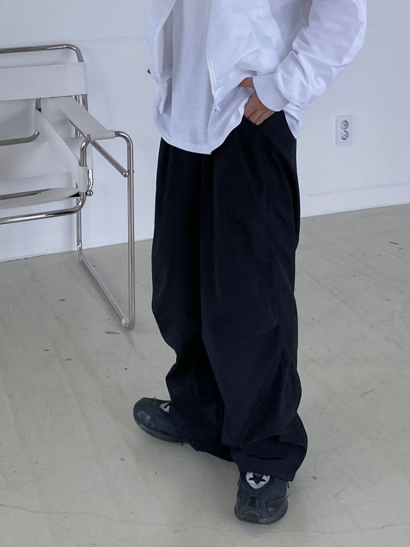 Offbeat Silver Ring Nylon Balloon Pants 2C