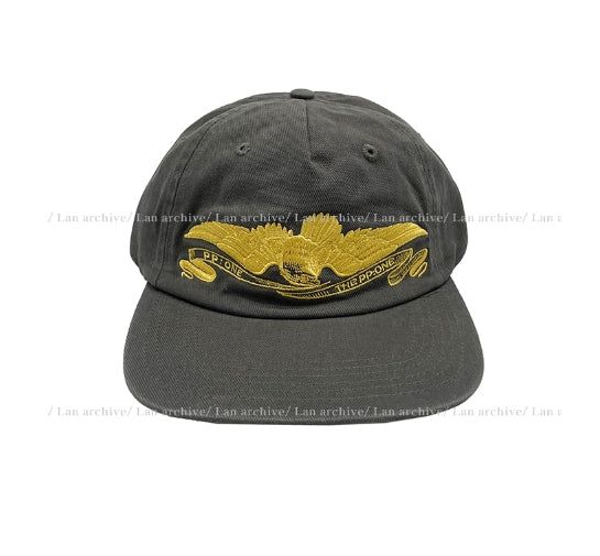 Gold stitch camp cap