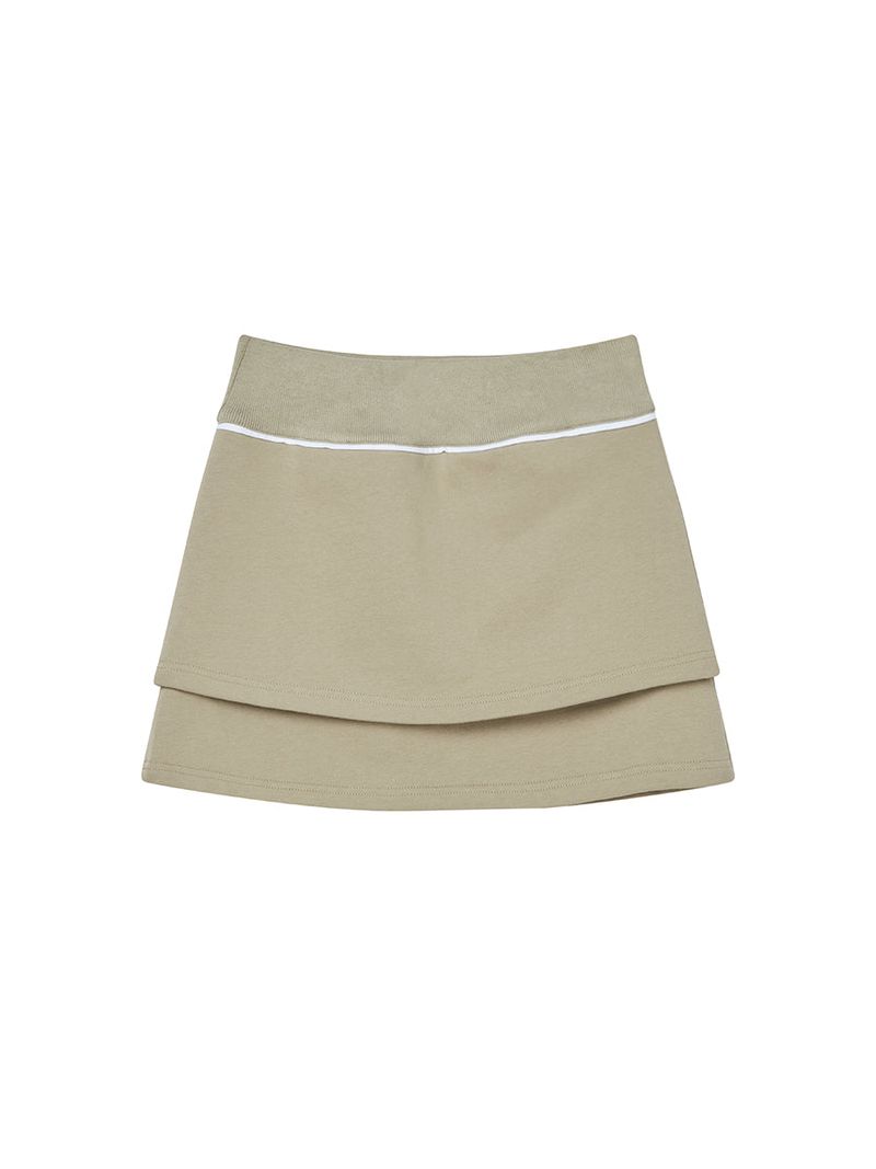 DOUBLE LAYER SKIRT (LIGHT KHAKI)